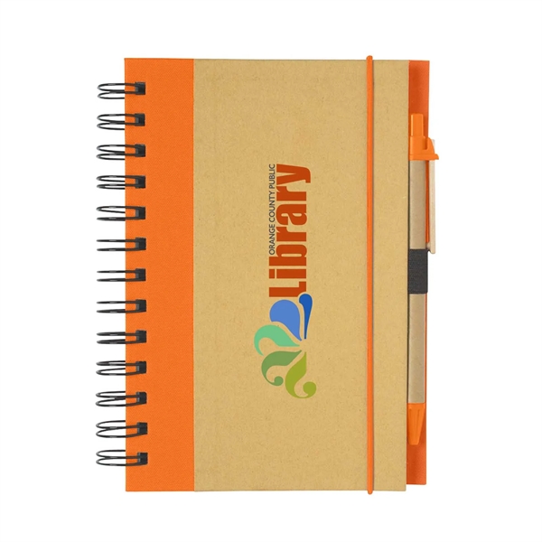 5" x 7" 80-page spiral hardcover notebook with elastic band closure,... from ASI 63549 Jornik Manufacturing Corp