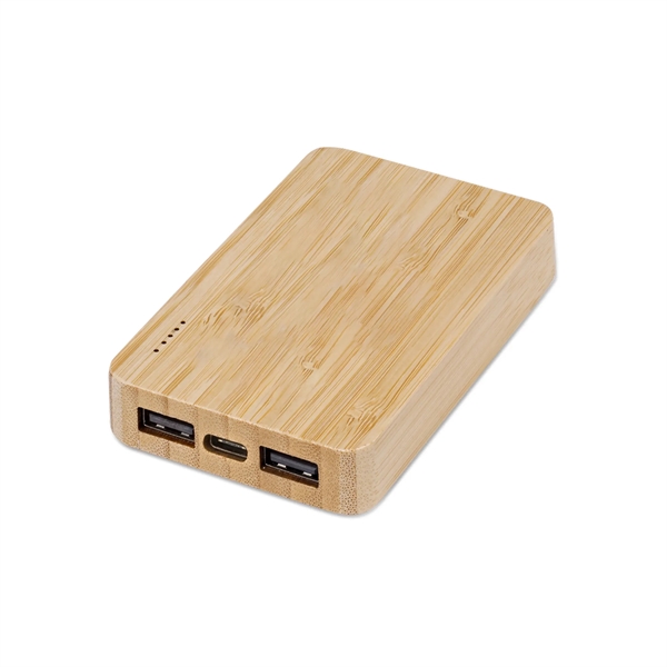 Eden Bamboo Wireless Power Bank 5,000mAh. Eco Friendly with Dual Charge... from ASI 74741 NVS Promo Designs, Inc.