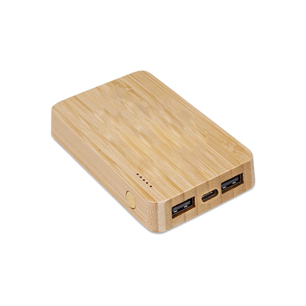 Eden Bamboo Wireless Power Bank 5,000mAh. Eco Friendly with Dual Charge... from ASI 74741 NVS Promo Designs, Inc.