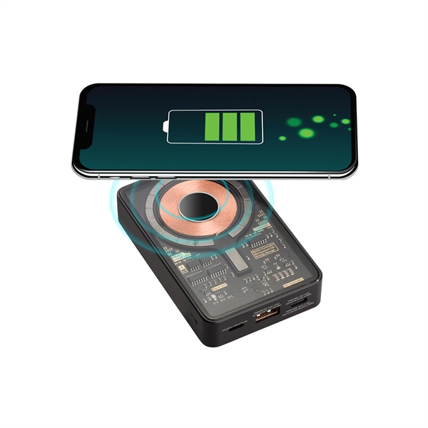 Lucid MagSafe Wireless QI Charging powerbank has a 10,000mAh battery capacity,... from ASI 74741 NVS Promo Designs, Inc.