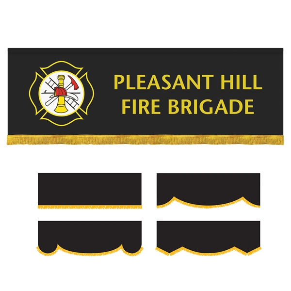 2.5' x 8' Custom Digitally Printed Parade Lead Banner with Fringe... from ASI 80228 Quinn