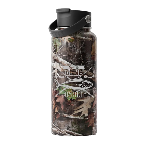 RTIC 32 ounce insulated stainless steel sports bottle with spill-proof screw... from ASI 74601 Calico