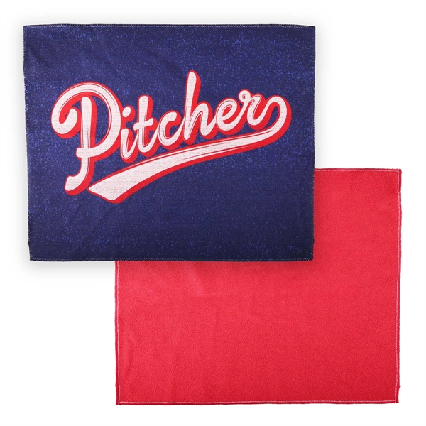 Microfiber golf towel with soft terry back. Full-color print. Optional carabiner... from ASI 61966 HPG / Best Promotions USA
