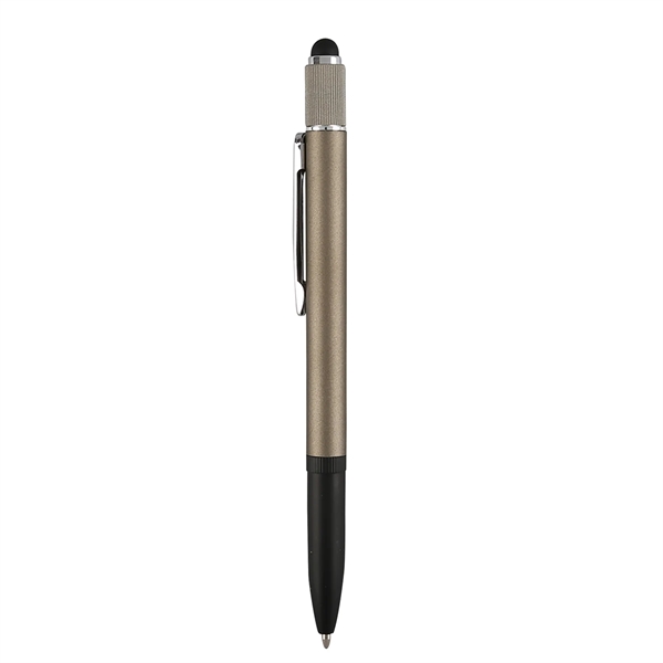 Aluminum pen with stylus, plunger action mechanism, spinning top, comfort grip... from ASI 52840 Evans Manufacturing