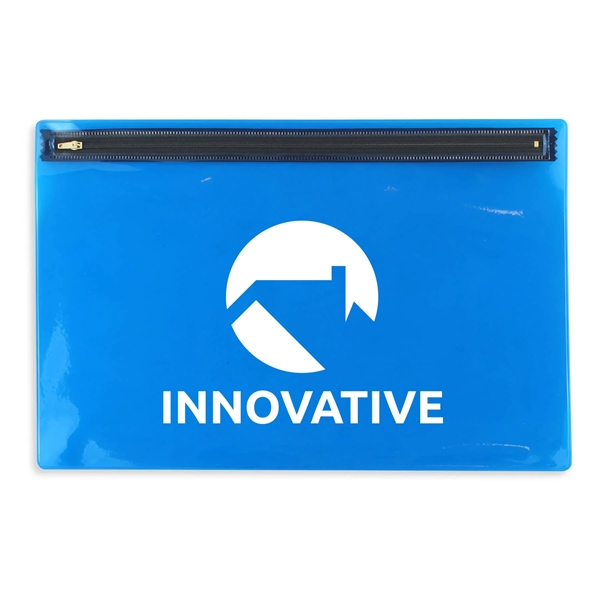Translucent Vinyl portfolio measuring 10.43"H x 15.37"W with a nylon zipper.... from ASI 54040 Fey Promo