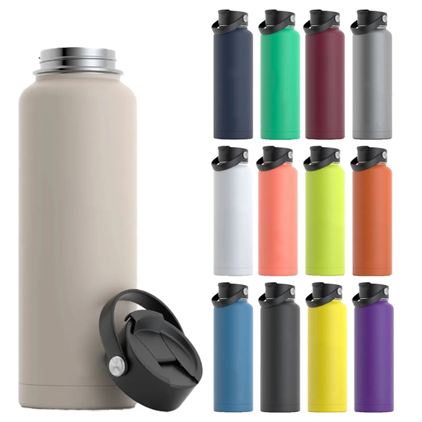 RTIC 40 ounce insulated stainless steel sports bottle with spill-proof screw... from ASI 74601 Calico