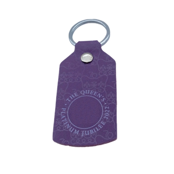 PU leather keychain plus debossed on 1 side of PU leather... from ASI 37218 Athena Promo (tm)