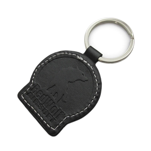 PU Leather Keychain with Metal Ring plus debossed on 1 side... from ASI 37218 Athena Promo (tm)