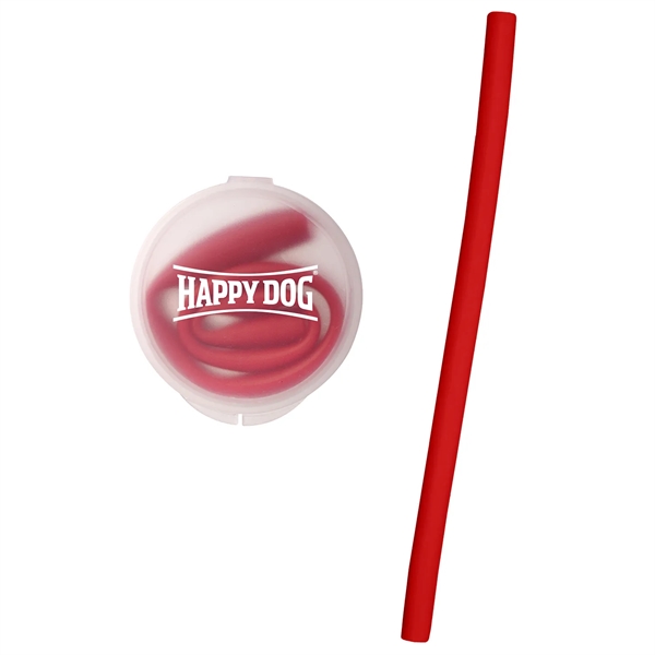 This reusable, silicone straw comes packed in a plastic travel case... from ASI 52710 Lincoln Line