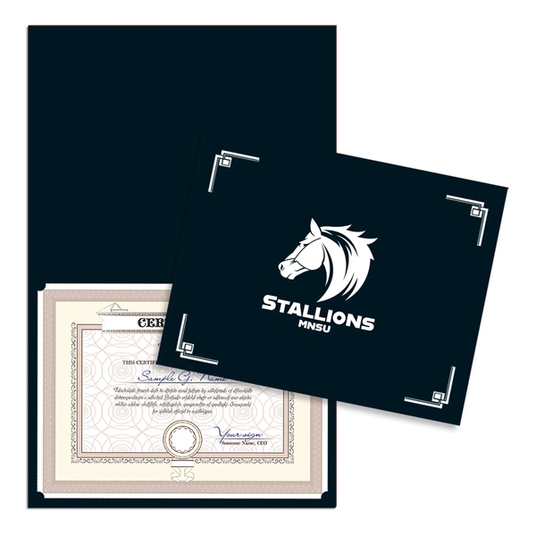 Linen certificate holder that's scored for easy folding and able to... from ASI 54040 Fey Promo