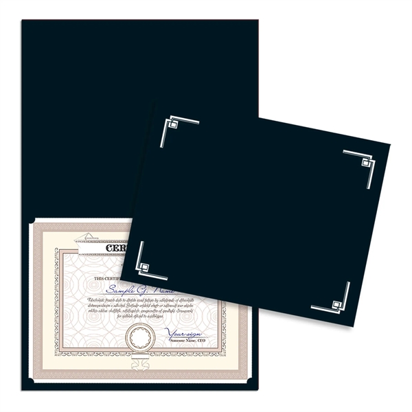 Linen certificate holder that's scored for easy folding and able to... from ASI 54040 Fey Promo