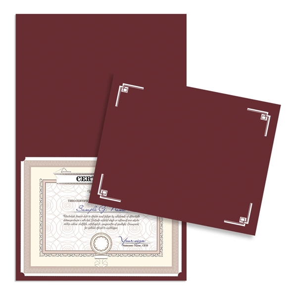 Linen certificate holder that's scored for easy folding and able to... from ASI 54040 Fey Promo