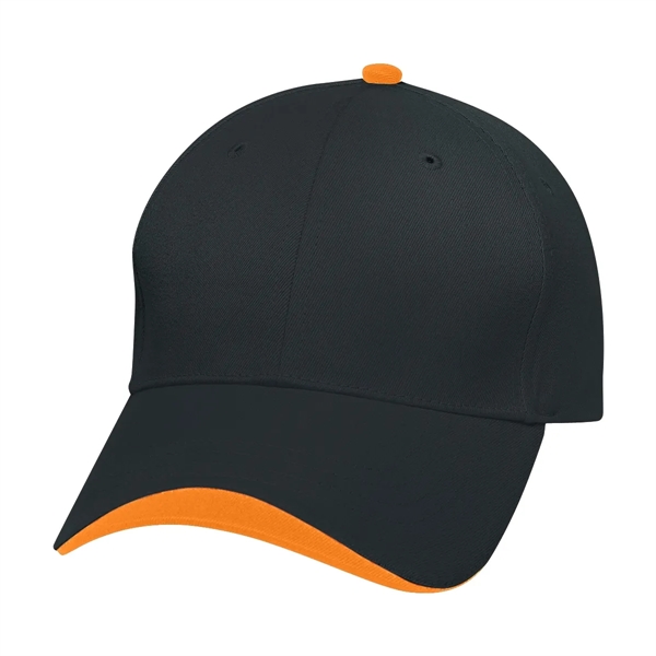 Wave Sandwich Cap. 100% Brushed Cotton Twill, 6 Panel, Medium Profile,... from ASI 61125 Hit Promotional Products / Hit®