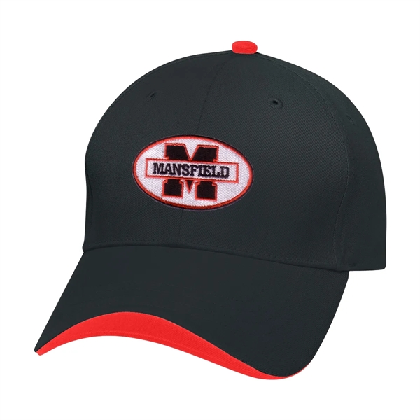 Wave Sandwich Cap. 100% Brushed Cotton Twill, 6 Panel, Medium Profile,... from ASI 61125 Hit Promotional Products / Hit®