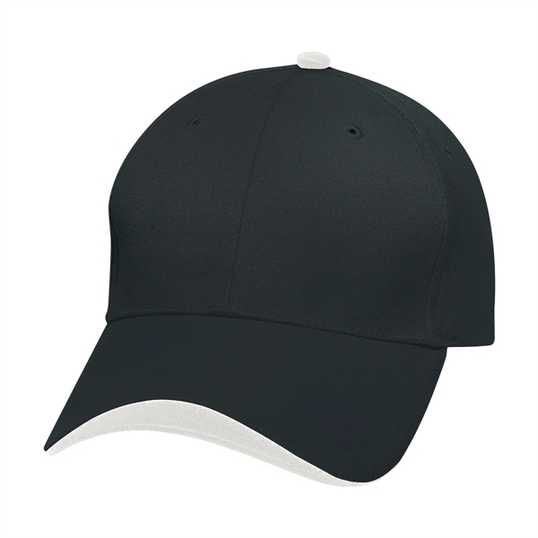 Wave Sandwich Cap. 100% Brushed Cotton Twill, 6 Panel, Medium Profile,... from ASI 61125 Hit Promotional Products / Hit®