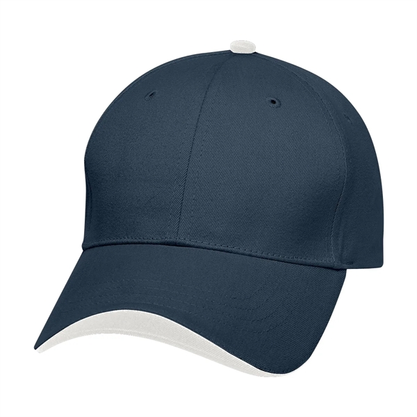 Wave Sandwich Cap. 100% Brushed Cotton Twill, 6 Panel, Medium Profile,... from ASI 61125 Hit Promotional Products / Hit®