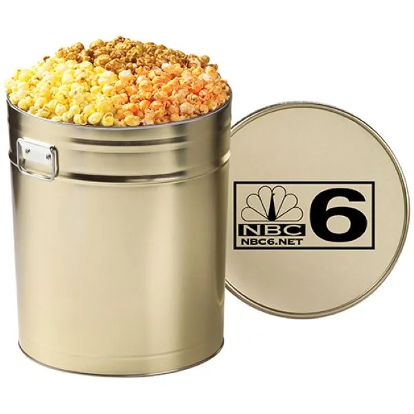 Large 6.5 Gallon, 3-way sharing tin divided tin filled with classic... from ASI 71685 Midnite Snax®