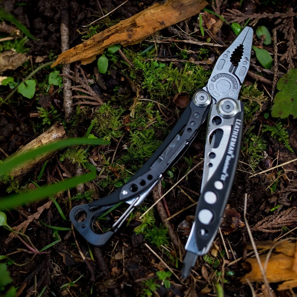 Lightweight multi-tool with tungsten DLC coating, pliers, wire cutters, blade, carabiner... from ASI 46170 Compass Industries Inc