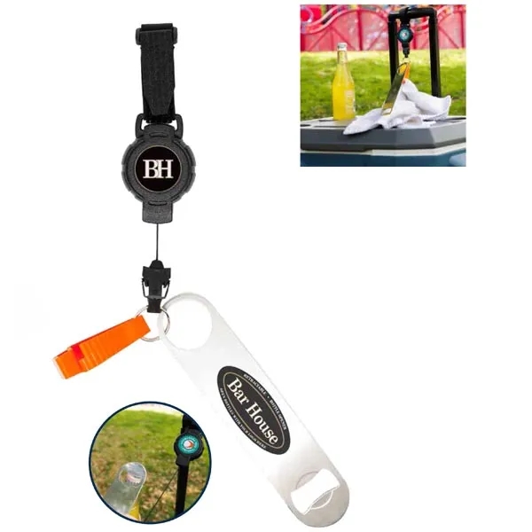 Cool-Bak Retractable Bottle Opener and Towel Gripper Clip.... from ASI 64635 KEY-BAK Promotional Products