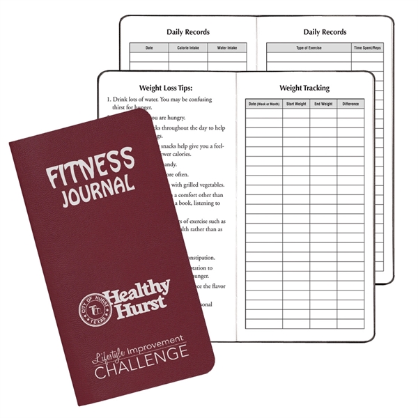 Fitness Health journal with leatherette cover, body measurements.... from ASI 76575 Payne Publishers Inc / Payne Publishers