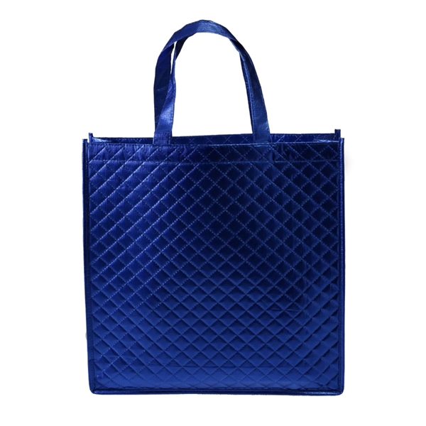 Non woven metallic laminated tote bag plus 1 color silkscreen imprint... from ASI 37218 Athena Promo (tm)