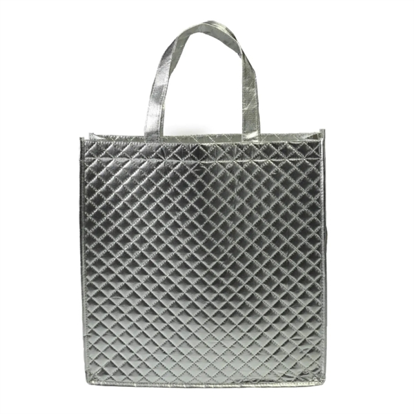 Non woven metallic laminated tote bag plus 1 color silkscreen imprint... from ASI 37218 Athena Promo (tm)