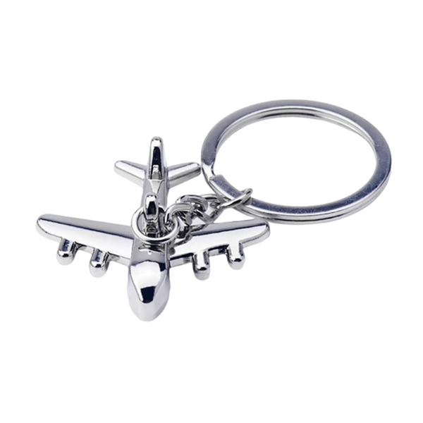 Airplane shaped metal keychain with laser engraving on one location... from ASI 37218 Athena Promo (tm)