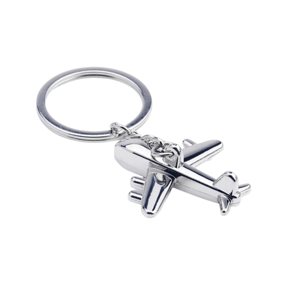 Airplane shaped metal keychain with laser engraving on one location... from ASI 37218 Athena Promo (tm)