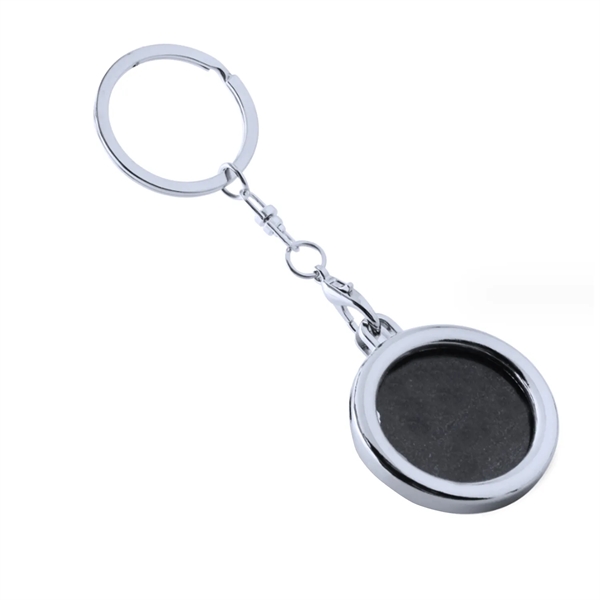 Mini round metal keychain plus laser engraving on 1 location... from ASI 37218 Athena Promo (tm)