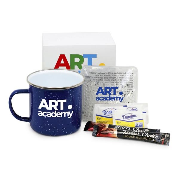 Gift box featuring a mug, instant coffee, sugar, and a hot/cold... from ASI 90859 Tempo Industries Inc / Tempo Tempoline