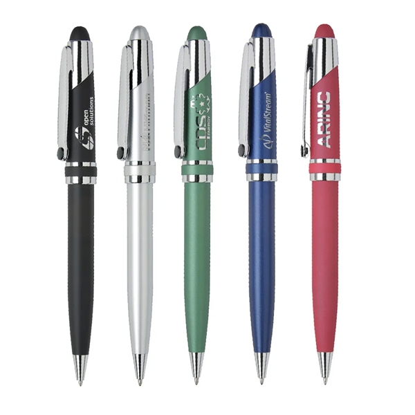 Twist action ballpoint pen with elegant enamel finish, shiny gold trims... from ASI 31517 Admart Products / Admart Line