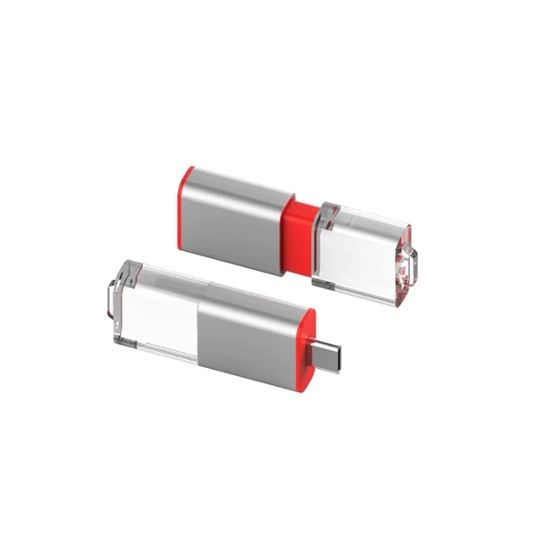 Slide Type-C LED OTG USB flash drive 3.0 plus 1c1p silkscreen... from ASI 37218 Athena Promo (tm)