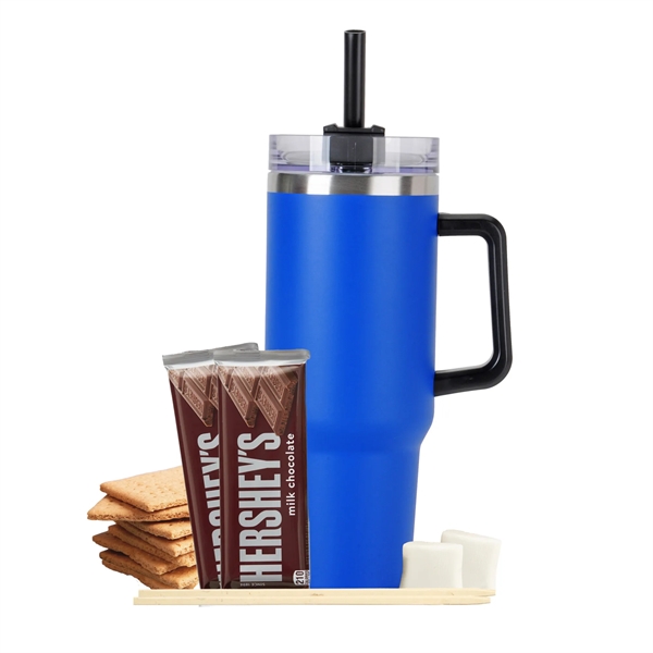 Tapered Tumbler w/ Handle & Straw - 40 oz., 4 servings... from ASI 71685 Midnite Snax® / Promo Revolution