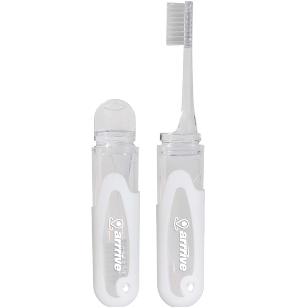 Mini travel-size toothbrush with protective case that expands to full size... from ASI 61966 HPG / Mixie