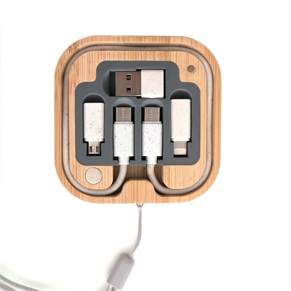 Eco wheat straw 5-in-1 charging cable kit plus 1 color silkscreen... from ASI 37218 Athena Promo (tm)
