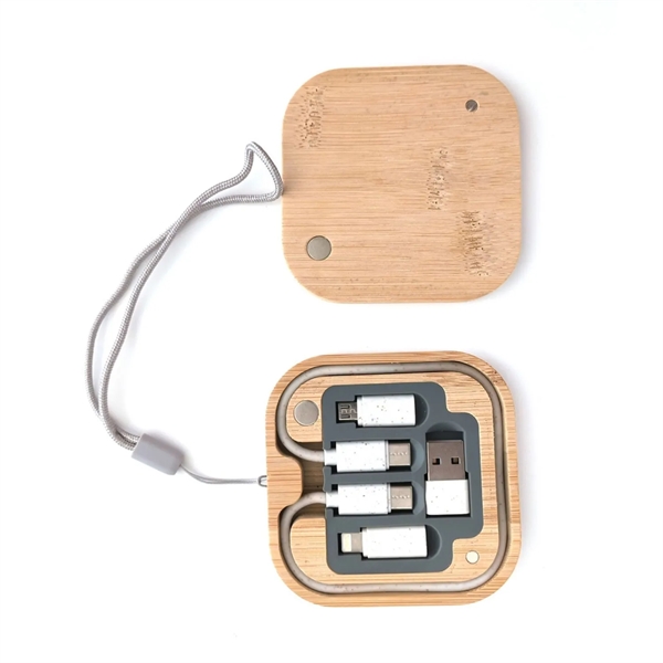 Eco wheat straw 5-in-1 charging cable kit plus 1 color silkscreen... from ASI 37218 Athena Promo (tm)