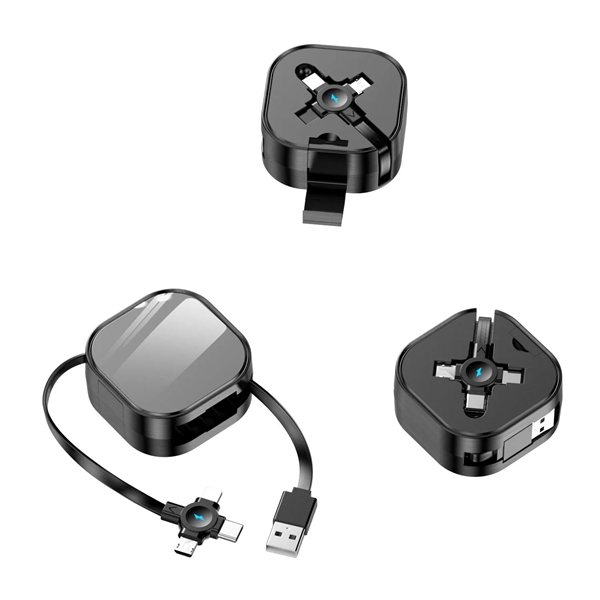 3 in 1 Retractable charging cable with phone stand plus silkscreen... from ASI 37218 Athena Promo (tm)