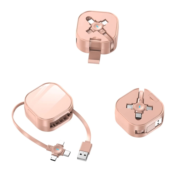 3 in 1 Retractable charging cable with phone stand plus silkscreen... from ASI 37218 Athena Promo (tm)
