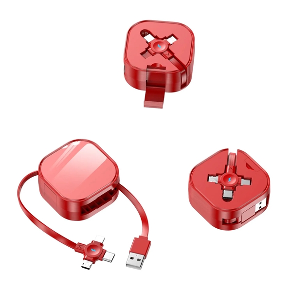 3 in 1 Retractable charging cable with phone stand plus silkscreen... from ASI 37218 Athena Promo (tm)