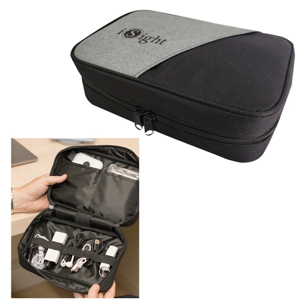 Contempo heathered tech organizer for keeping all your tech devices and... from ASI 61125 Hit Promotional Products / Hit®