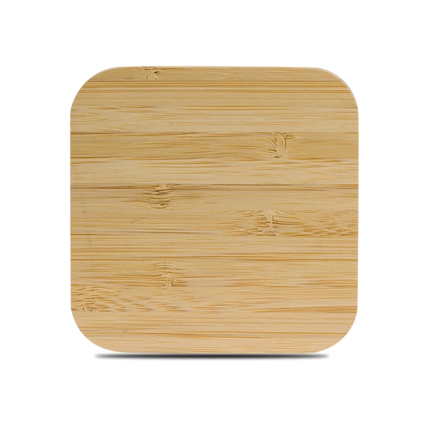 Square Bamboo 15W Wireless Charging Pad and desktop accessory.... from ASI 74741 NVS Promo Designs, Inc. / NVS Promo