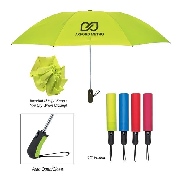 Automatic open umbrella with metal shaft, inverted design and 46" arc... from ASI 61125 Hit Promotional Products / Hit®