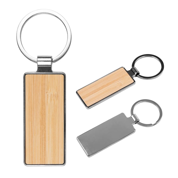 2.5" x 1" bamboo key tag with zinc alloy split ring.... from ASI 61125 Hit Promotional Products / Hit®