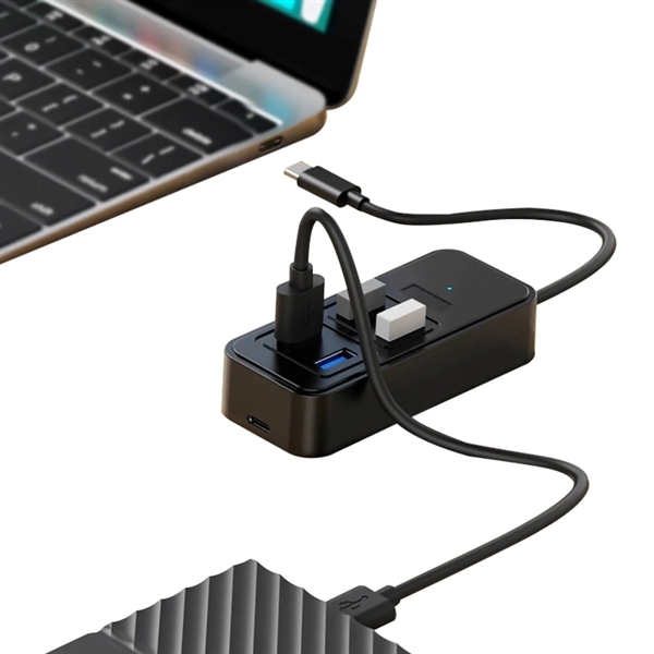 5 in 1 Type-C USB 3.0 hub plus 1 color silkscreen... from ASI 37218 Athena Promo (tm)