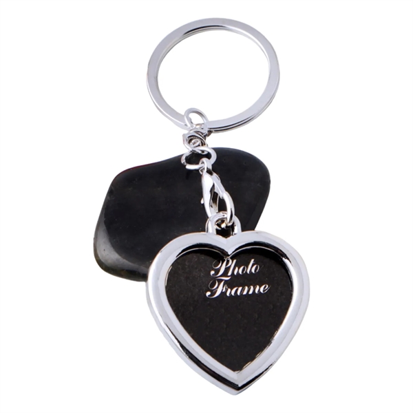 Heart shape metal keychain plus laser engraving on 1 location... from ASI 37218 Athena Promo (tm)