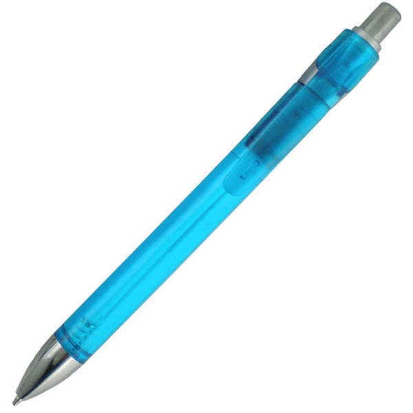 Click-action ballpoint pen featuring a colored translucent barrel with a sleek... from ASI 90859 Tempo Industries Inc