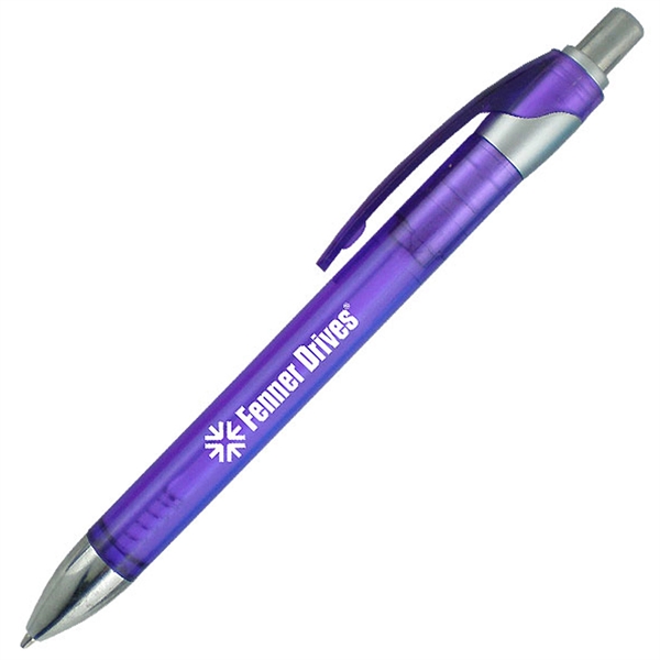 Click-action ballpoint pen featuring a colored translucent barrel with a sleek... from ASI 90859 Tempo Industries Inc