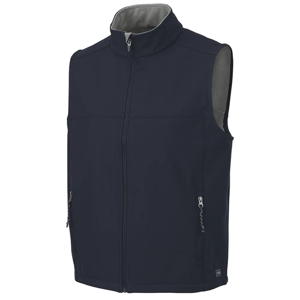 Men's wind and water-resistant soft shell vest with stand up collar... from ASI 44620 Charles River Apparel