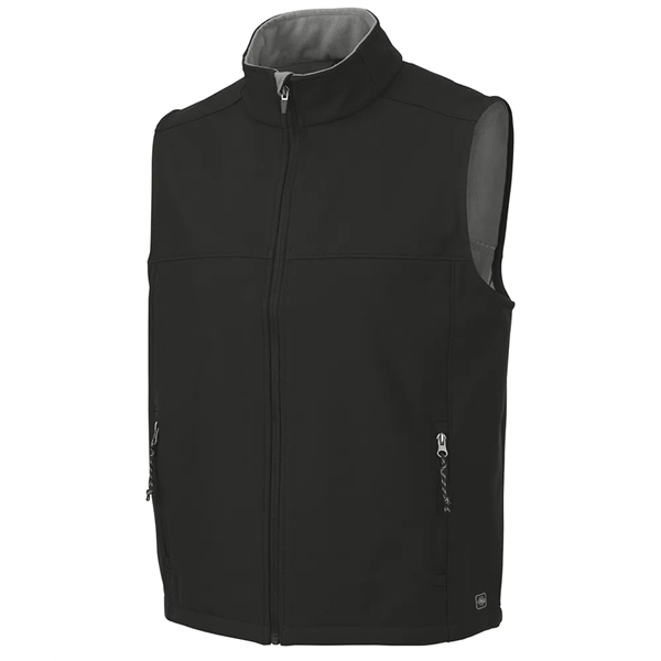 Men's wind and water-resistant soft shell vest with stand up collar... from ASI 44620 Charles River Apparel