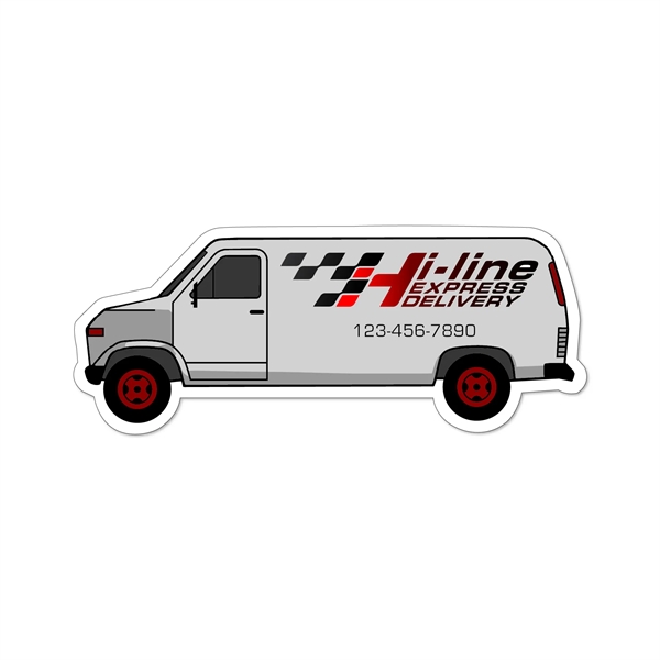 1.63"H x 4"W van shaped magnet made in the USA of... from ASI 54040 Fey Promo / Magna-Tel by Fey